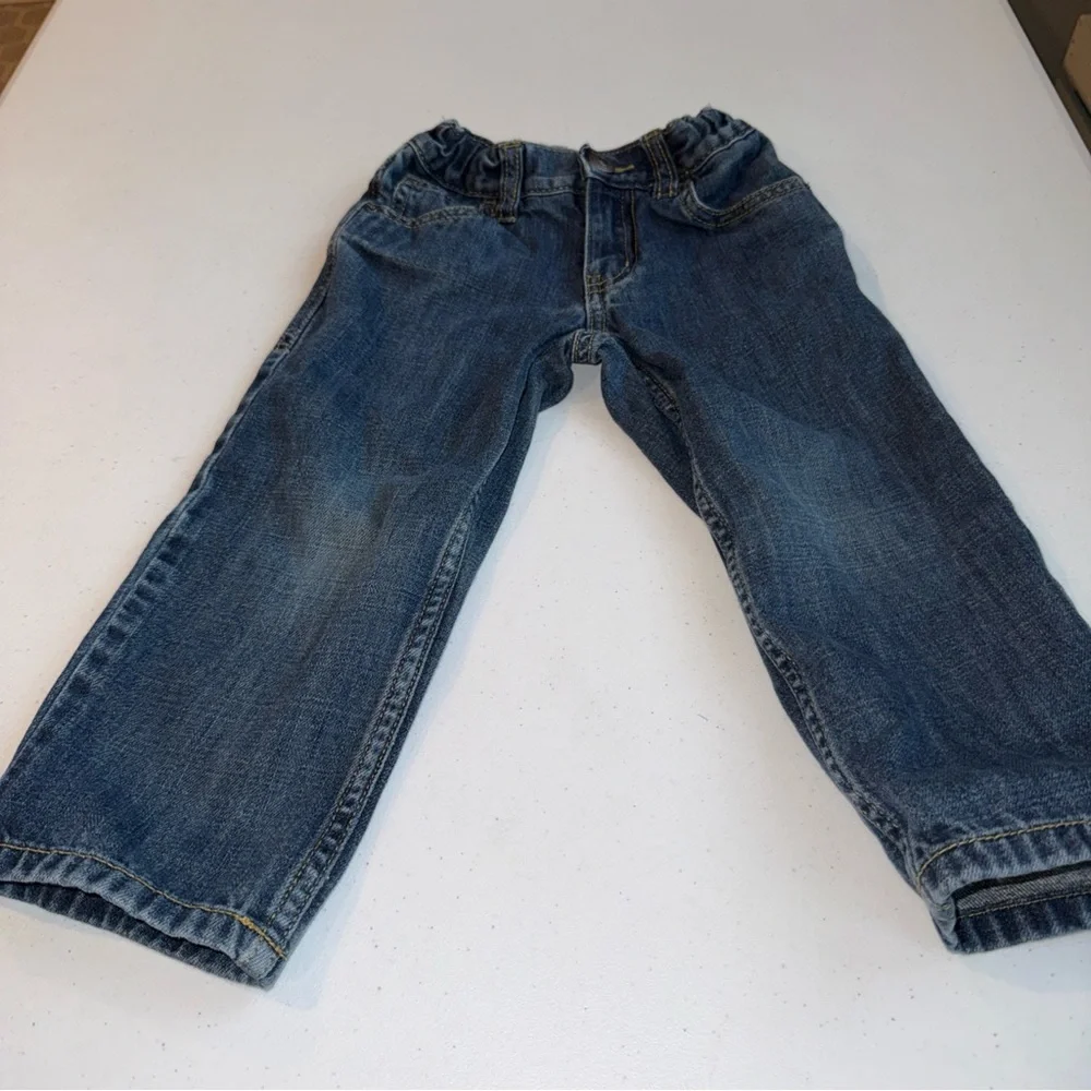 Gymboree Kids Boys‎ Sz 3 Adjustable Waist Stretch Elastic Straight Jeans Blue